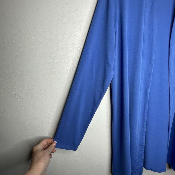 J. Jill Cardigan Wearever Rayon Jersey Knit‎ Open Front Long Sleeve Blue SZ S - Picture 6 of 9